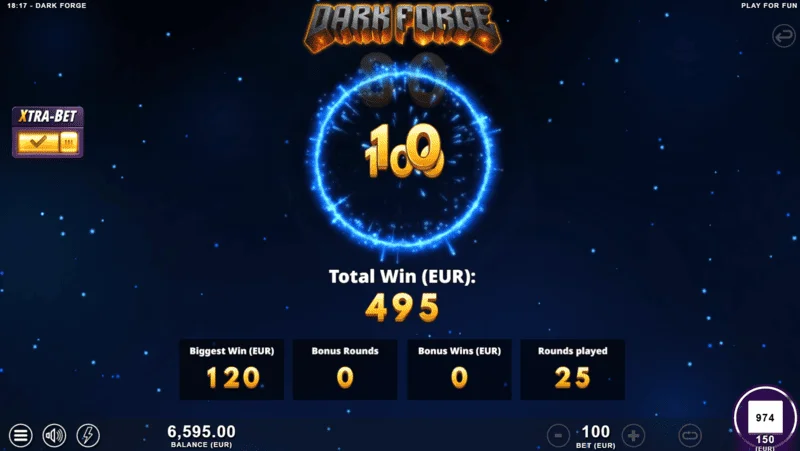Dark Forge - Bonusmodus Super Free Spins mit dunkler Farbpalette