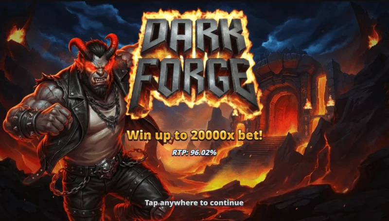 Dark Forge - Startmenü mit dem Thema einer höllischen Schmiede